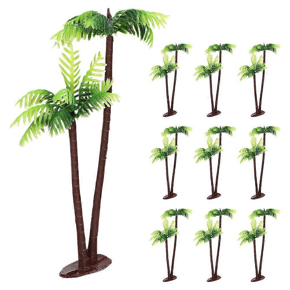 Mini Artificial Trees for Decoration 10Pcs Palm Tree Plastic Decor