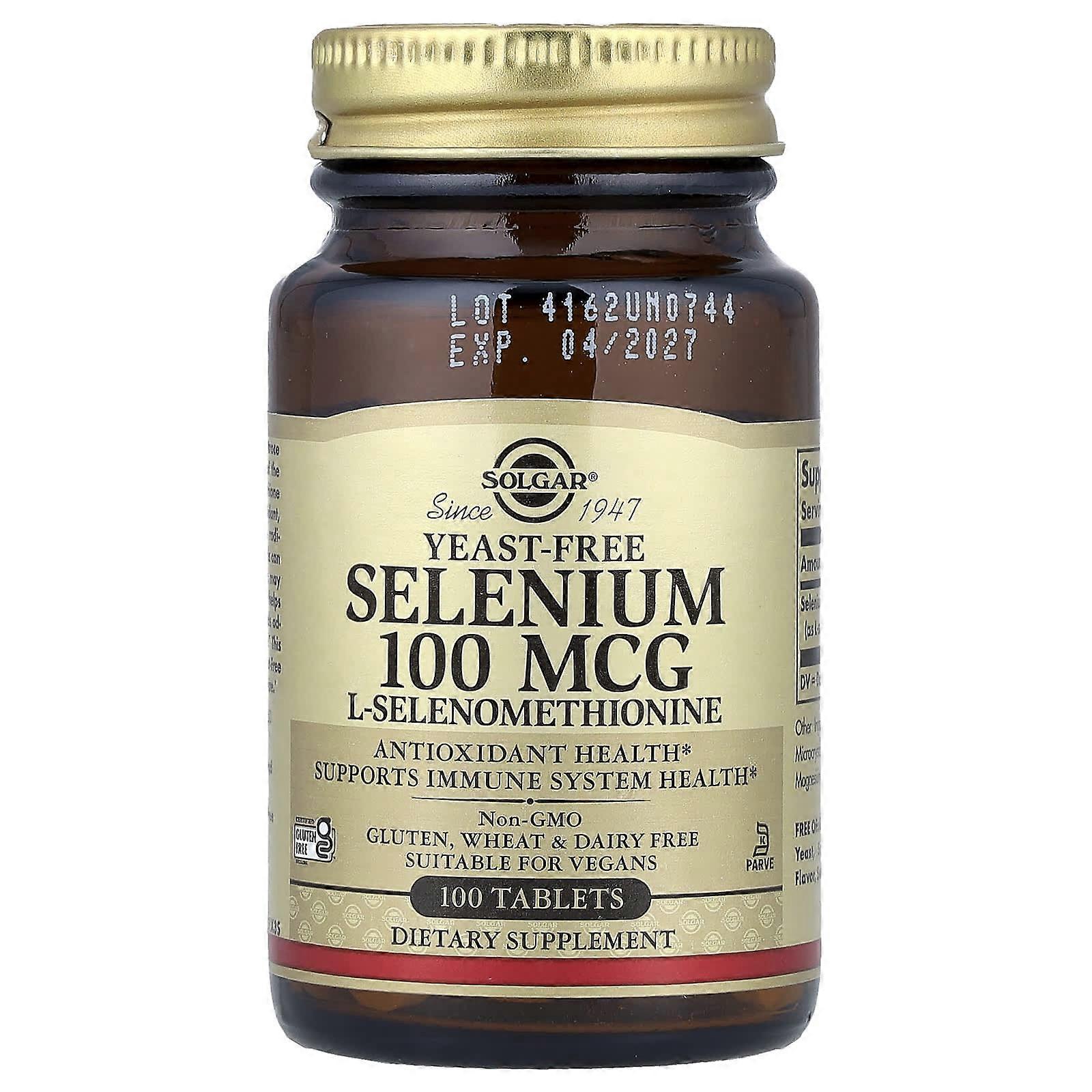 Solgar, Selenium, Yeast-Free, 100 mcg, 100 Tablets, 3-Pack