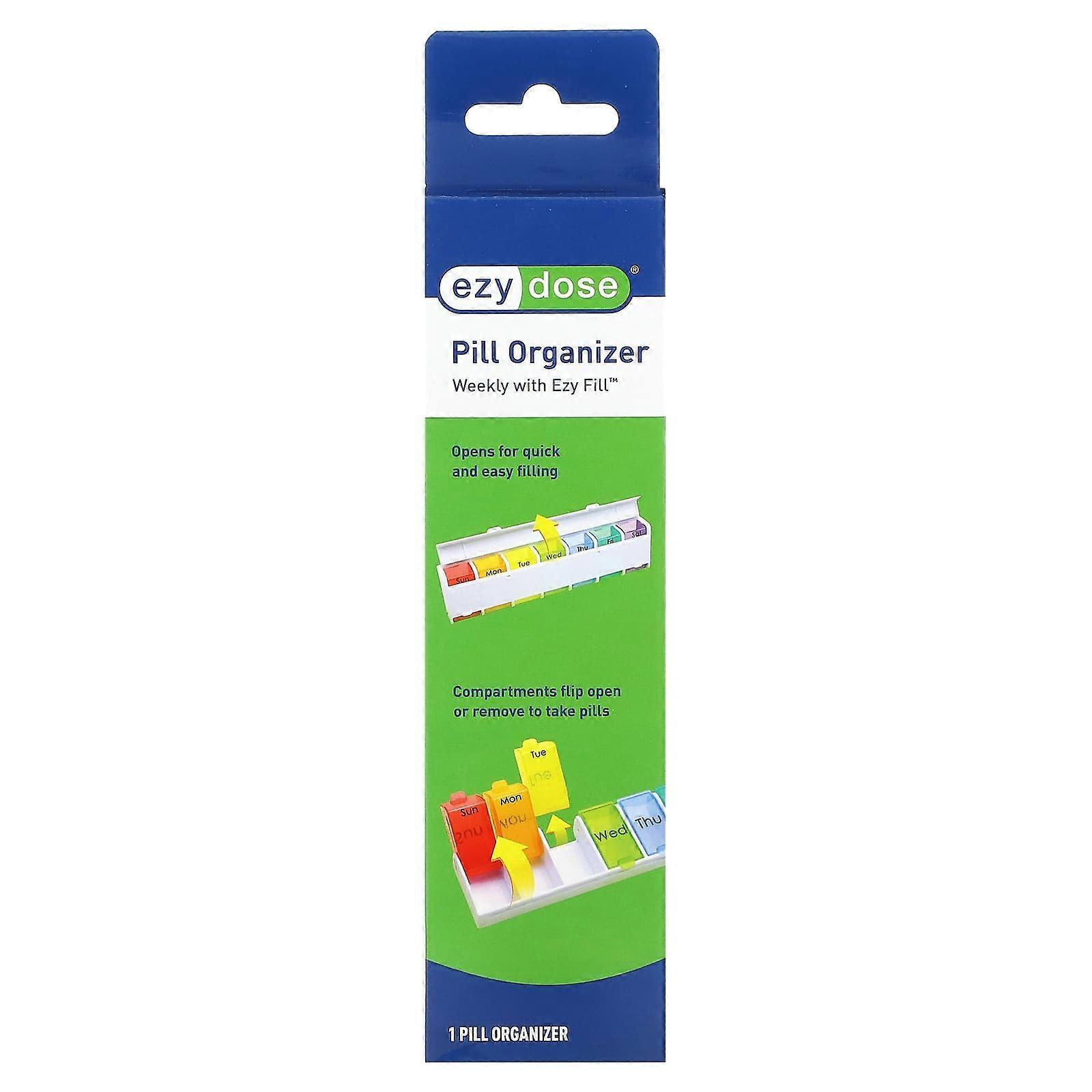 Ezy Dose, Weekly 7-Day with Ezy Fill Pill Organizer, 1 Count, 2-Pack