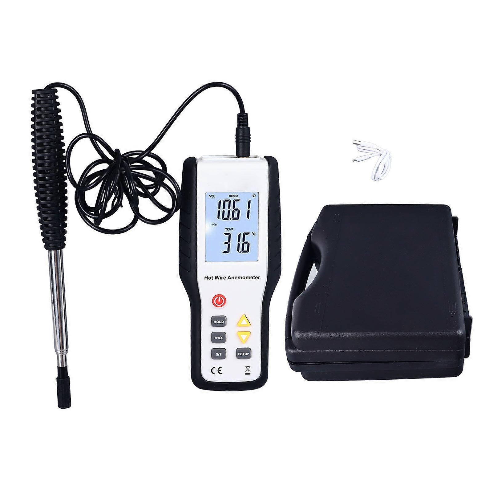 Thermal Anemometer Display High Sensitivity Multifunctional Handheld Wind Speed Meter Temperature Meter Thermal Anemometer
