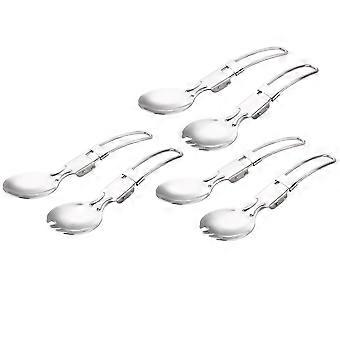 Stainless Steel Foldable Spoon Fork for Camping Travel 12Pcs Portable Utensil Set
