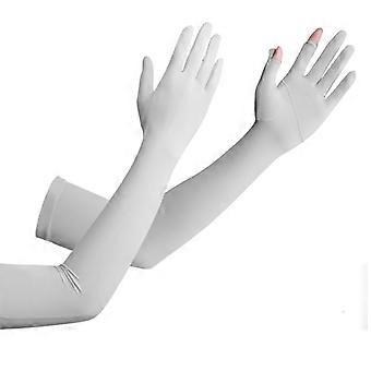 Sommer Eisseidenärmel Anti-UV-Anti-Rutsch-Anti-UV-Sonnenhandschuhe für Damen (Rosa)