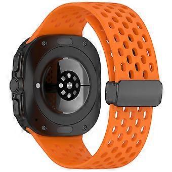For Samsung Galaxy Watch Ultra 47mm Silicone Watch Band Replacement Strap with Magnetic Folding Buckle