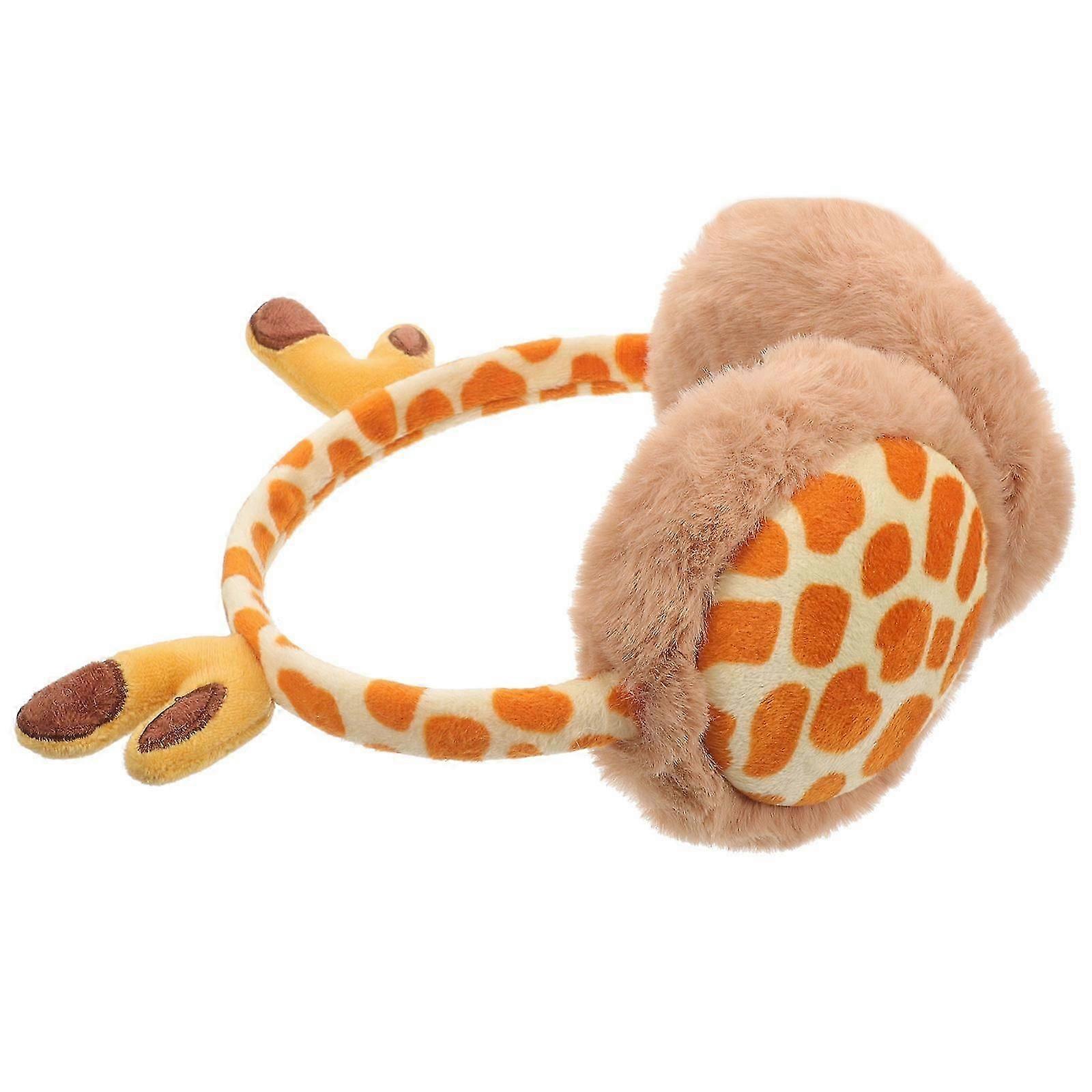 Plush Orange Warm Earmuff Headband for Winter Use