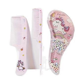3x Unicorn Cartoon Comb for Children with Long, Curly HairTangle-Free, Gift for Her