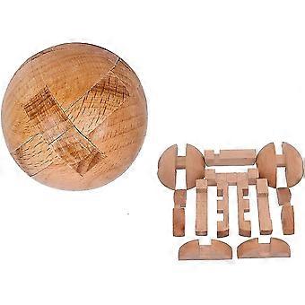 Handmade Wooden Puzzle Magic Ball Brain Teasers Toy Intelligence Game