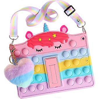 3D Unicorn Pop Case for iPad Air 1st Edition, iPad 6th 5th Generation 9.7 Inch 2018 2017 Model, Fidget Bubble Case Pop Push Case for Girls Women Anxie