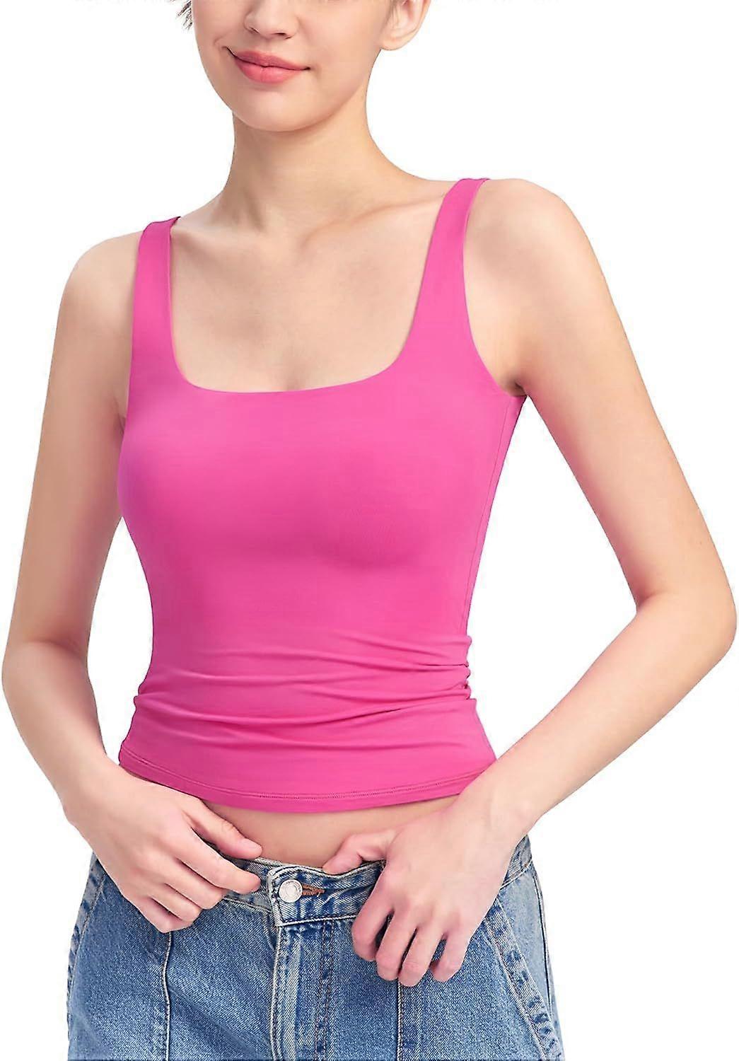 Women's Square Neck Tank Top Sleeveless Double Lined Basic Tops Sharp Collection