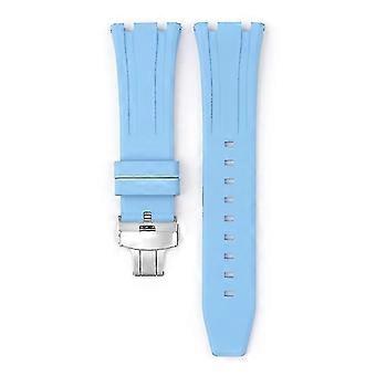 For Audemars Piguet Royal Oak 15500/15400 Silver Butterfly Clasp Strap 26MM