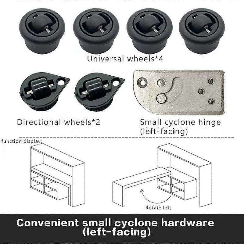 90 Degree Folding Table Hinge Set, Heavy Duty Rotating Desk Hinge Hardware, Space-Saving