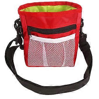Pet Dog Training Treat Bag - Detachable Snack Reward Pouch with Interactive Features Red