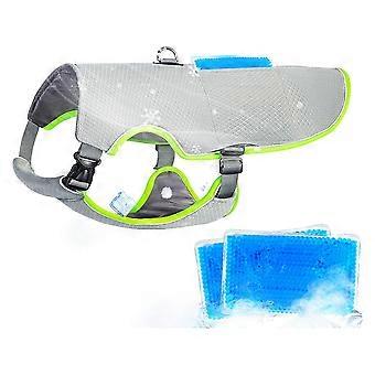 Chaleco refrigerante para perros con bolsas de hielo, chaleco refrigerante reflectante ajustable para perros para climas cálidos, arnés refrigerante