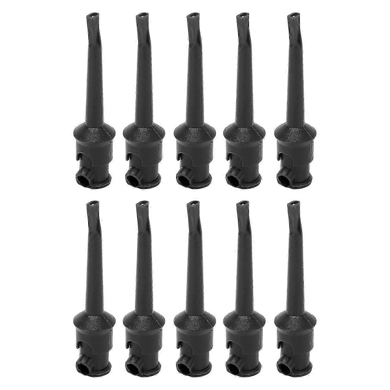 10pcs J.30007 Multimeter Test Hook Clip Soldering Electronic Test Hook compatible with Voltage Testing Routine Circuit TestingBlack