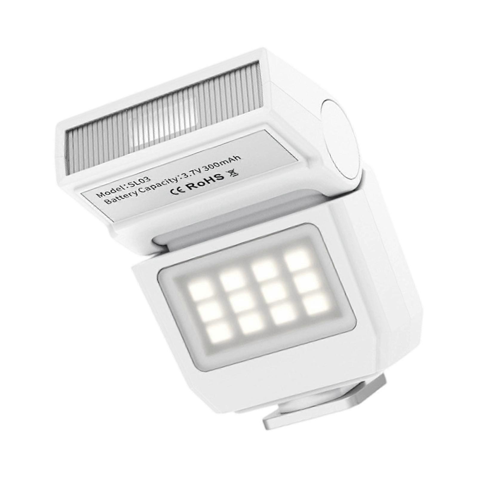 Mini Camera Flash Light With LED Video Light Double Function For Photography And Videography  White