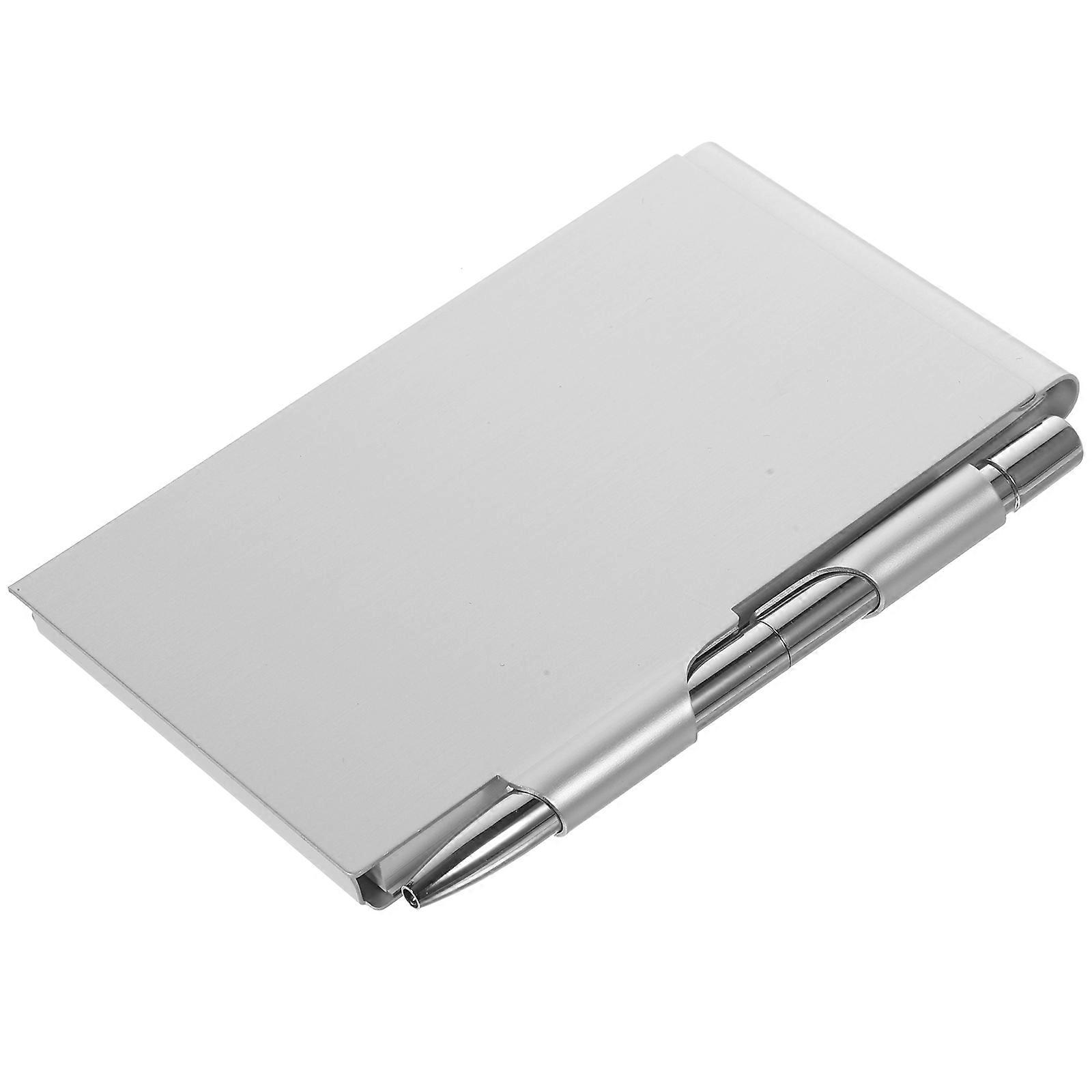 Metal Small Notebook Mini Notepad Small Pocket Notepad Metal Note Case with Pen
