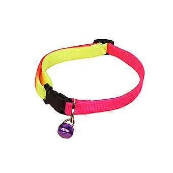 Pet Collar Rainbow Collar with Bell for Walking Adjustable Design
