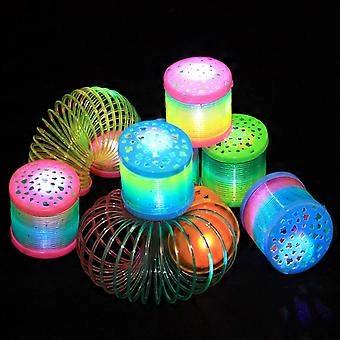 10 PCS Magic Starry Sky Projection Rainbow Circle Flash Stacking Circle,Random Color Delivery