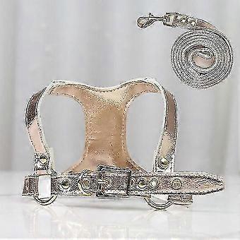 Soft Leather Dog Collar and Leash Set Adjustable Lengths Leash for Small Medium Large Dogs Size M