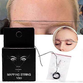 10m Eyebrow Mapping String,pre-inked Black White Eyebrow Thread For Microblading, Measuring Tool For Marking Symmetrical Eyebrows