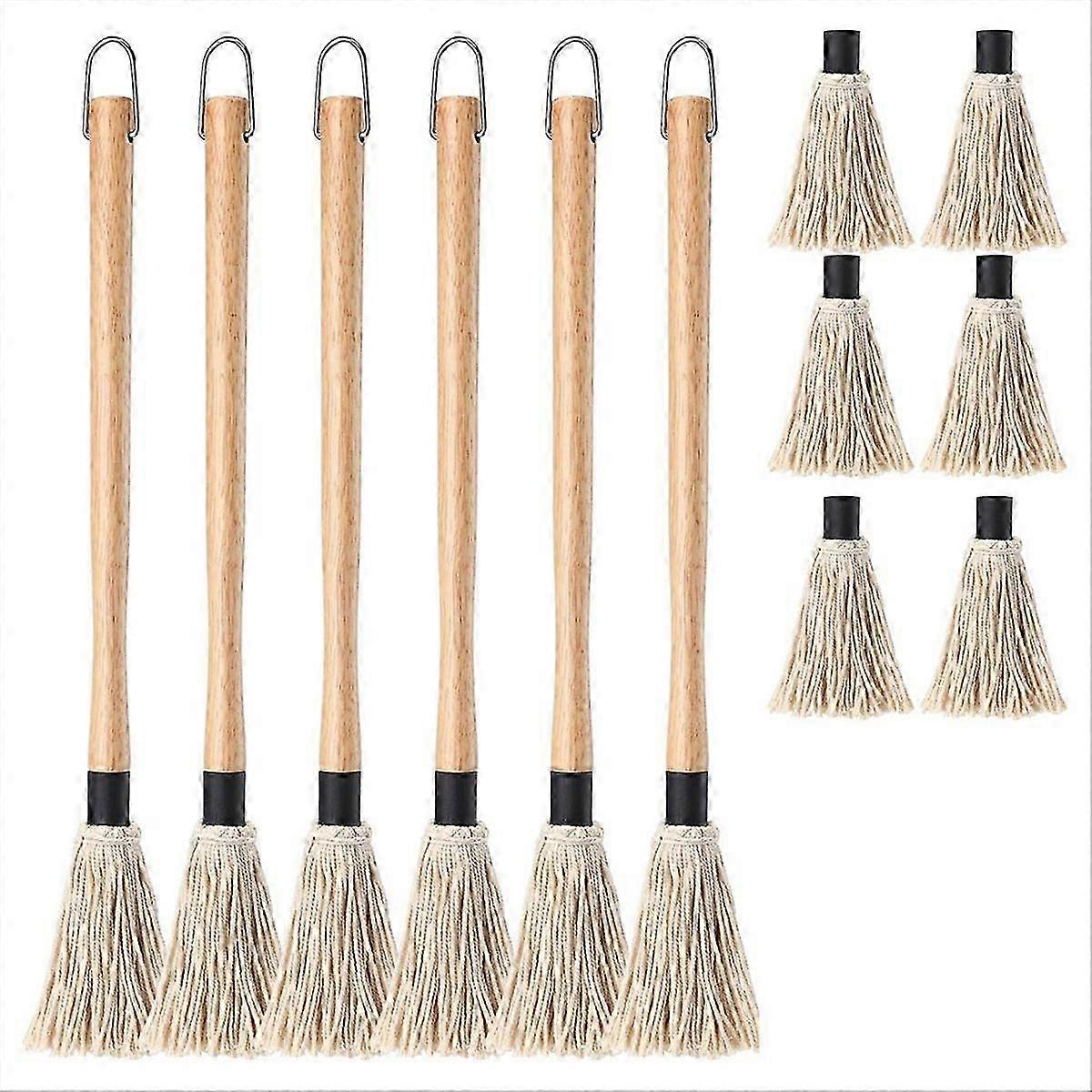 Mop with 6 Extra Replacement Heads BBQ Sauce Basting Mops Brush