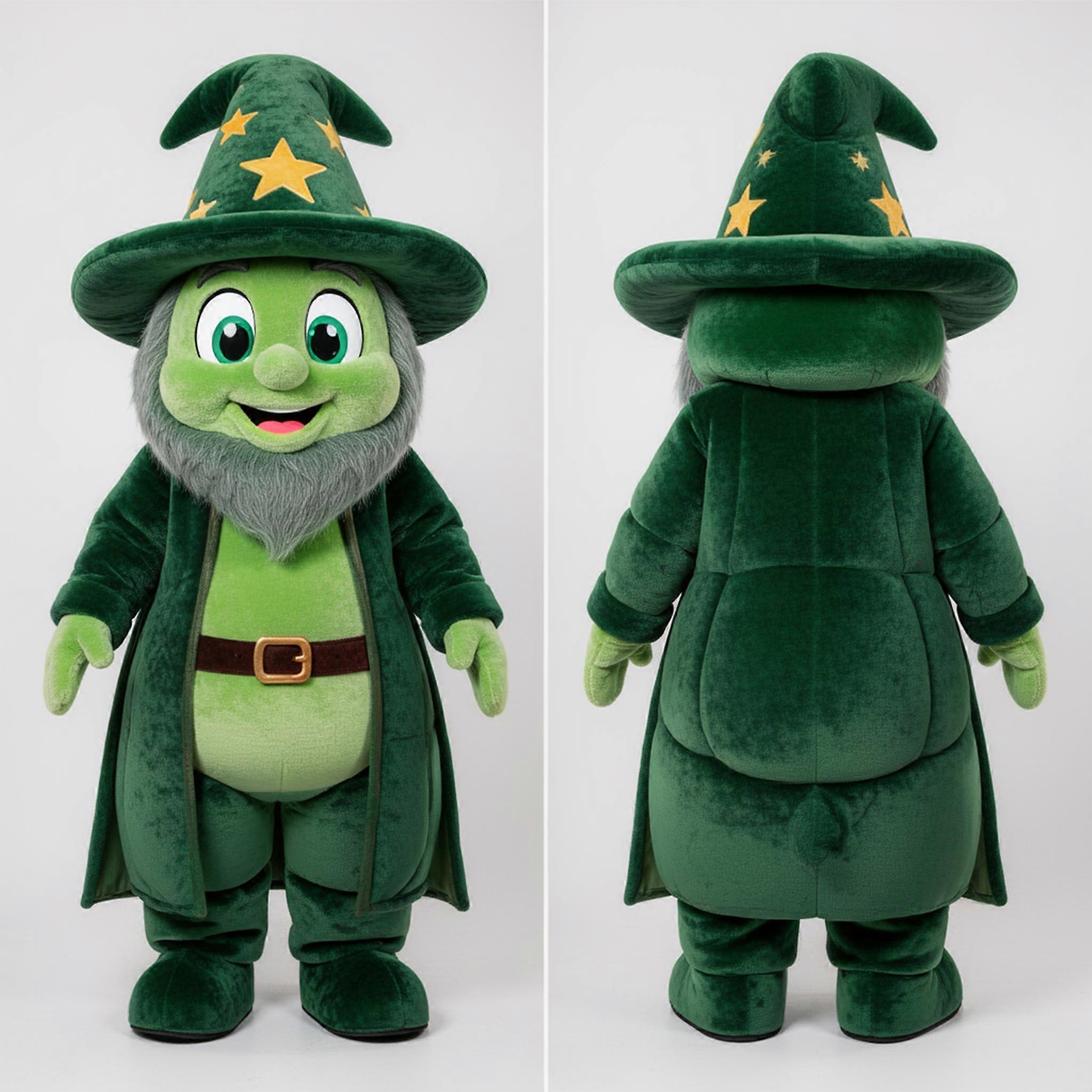 MASTICOT Emerald Green Broad Shouldered Wizard Mascot
