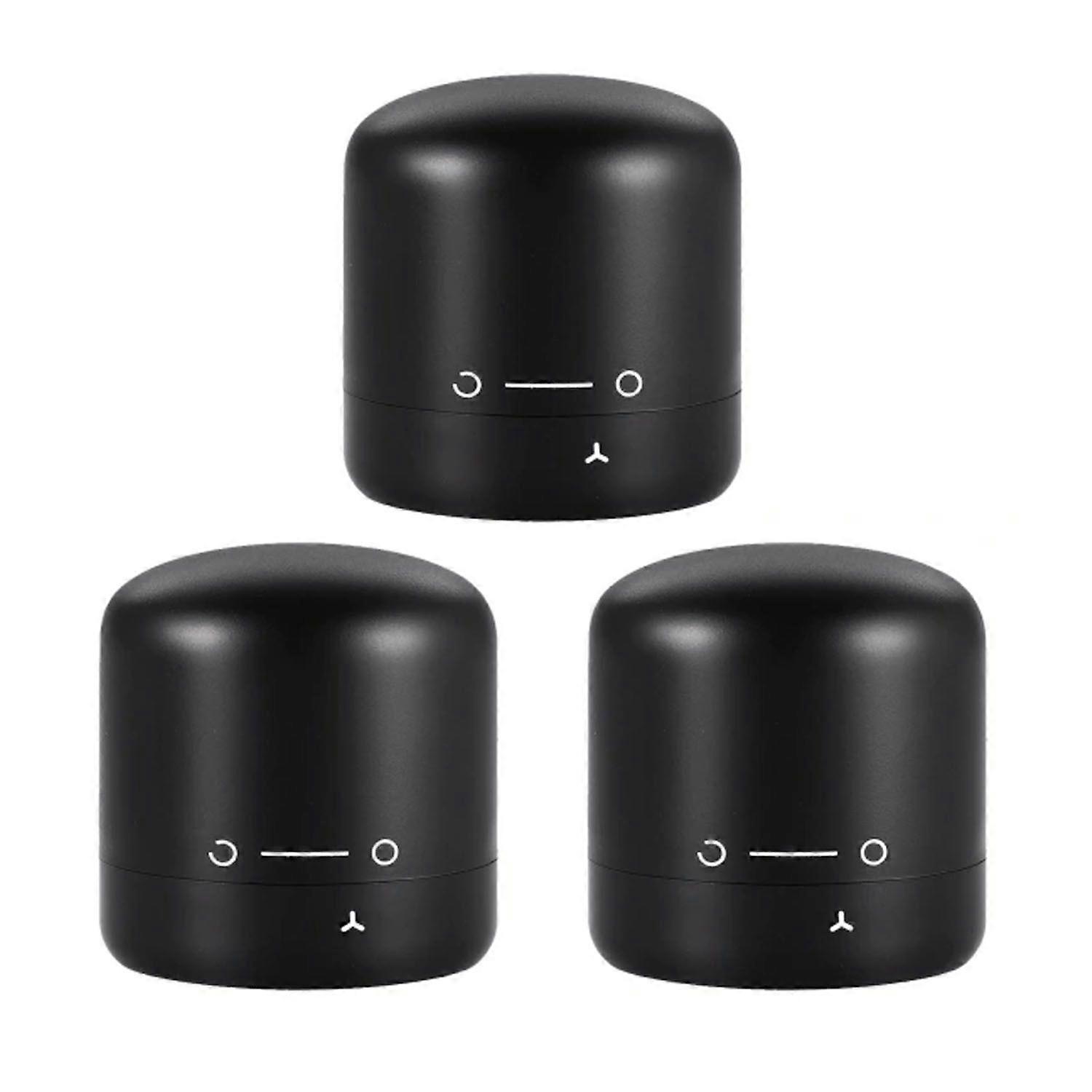 3x Black Wine Bottle Stopper