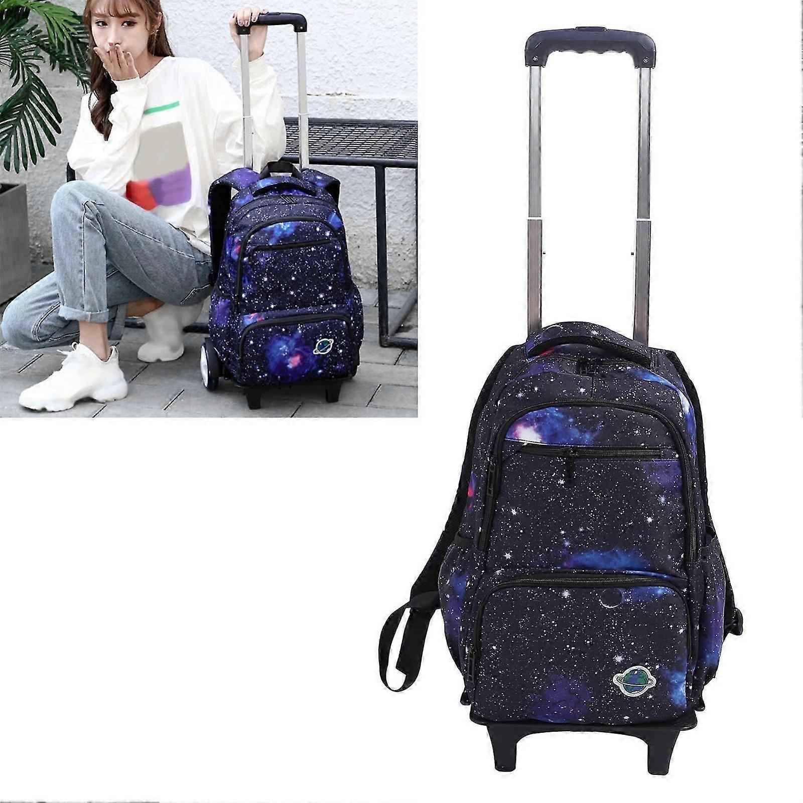Double handle rolling backpack large capacity trolley backpack with 2 wheels 26-27