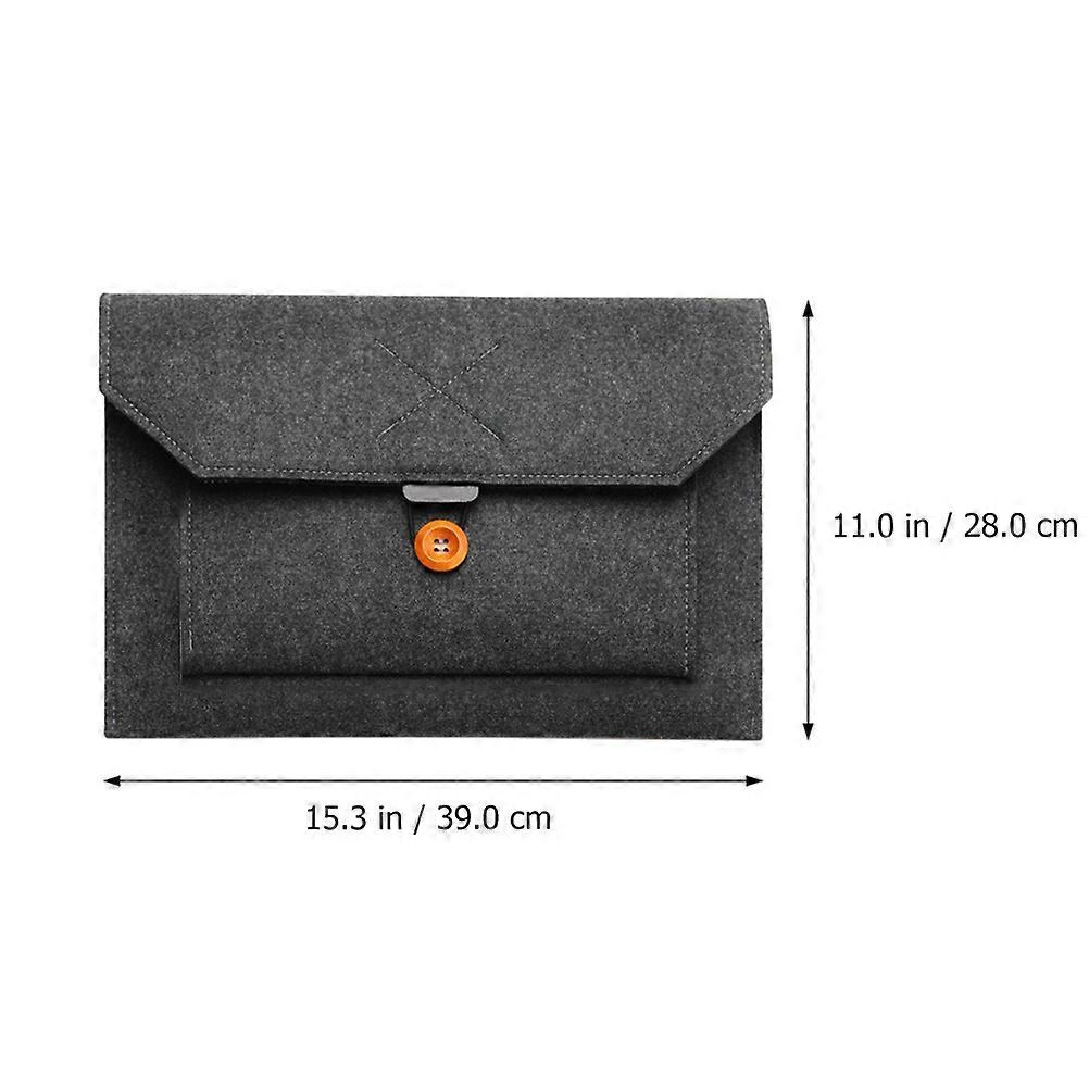Portable Computer Laptop Pouch with Extra Pocket Black