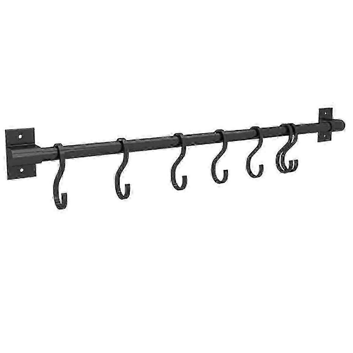 Wall Mounted Kitchen Utensil Rack 40cm, Space Saving, Adjustable Hooks, Smooth and Rough Surfaces