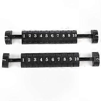Set di 2 contatori di punteggio per calcio balilla, neri, con 10 numeri.