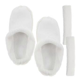 White Plush Clog Liner for Winter Use with Removable Design 2Pairs