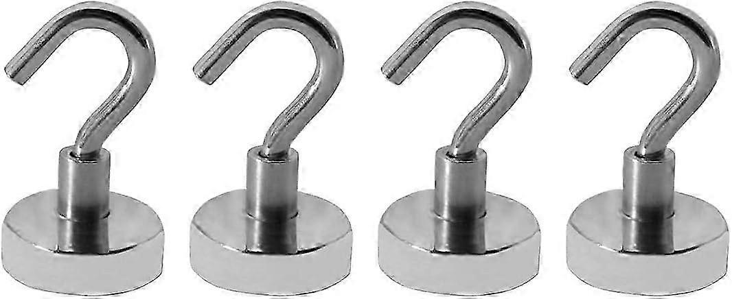 Strong Silver Magnetic Hooks 4-Pack
