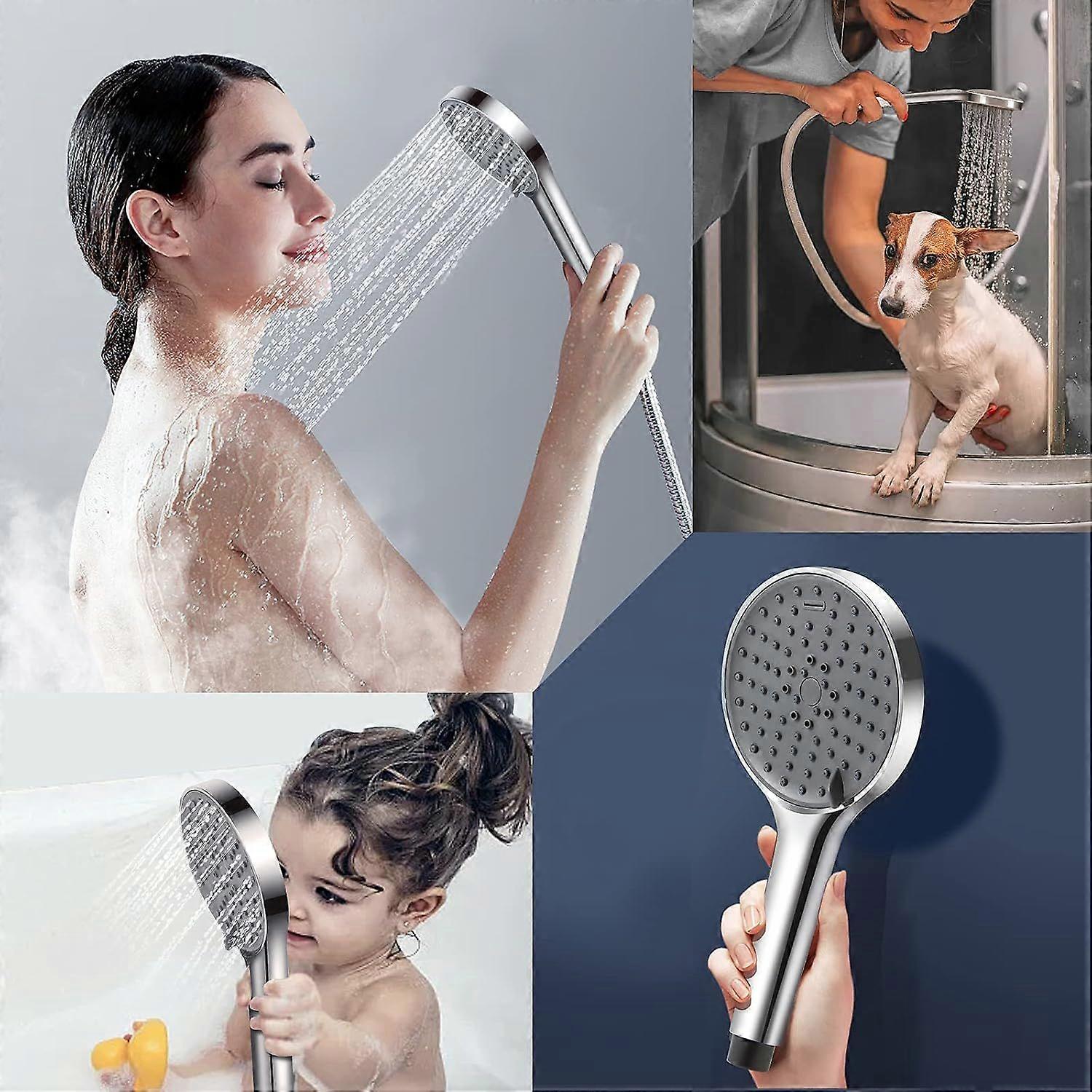 Shower head, handheld shower head, riser shower head, silver