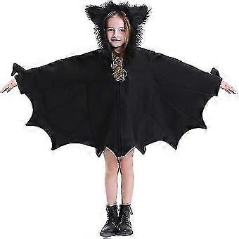 Bat Costume para Crianças, Meninas Halloween Vampire Zipper Vestido