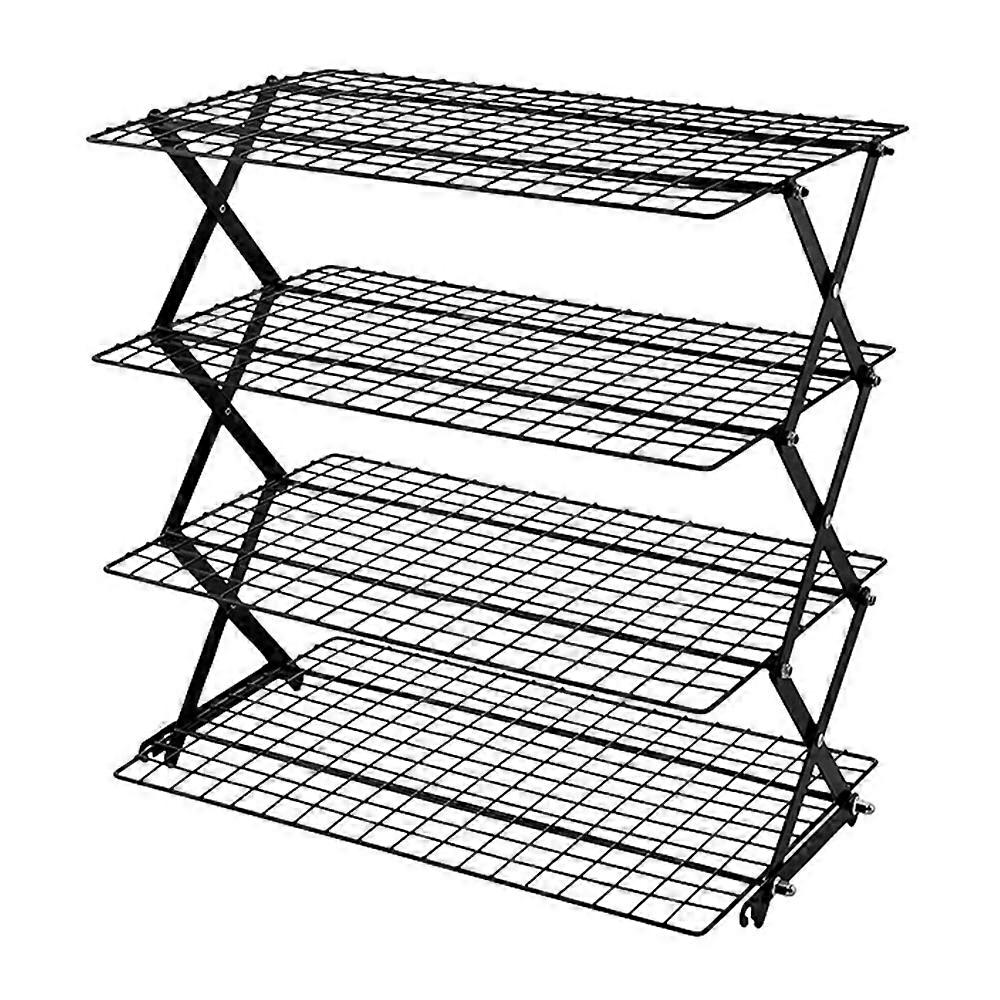 Stackable Cooling Rack 4 Tier Collapsible Cooling Rack Adjustable Stackable Baking Grilling Rack For Outdoor Use Baking Rack For Outdoor Grilling