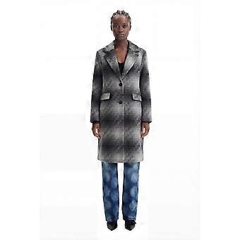 Desigual Mumbai Checked Wool Mix Winter Coat 26WWEW53