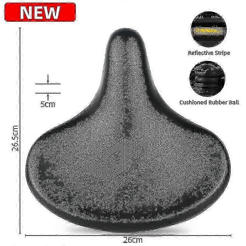 Extra Wide Thick Cushioned Bike Saddle