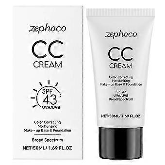 Korean CC Cream for Older Women SPF43 Color Correcting Moisturizer Full Coverage All-in-One Makeup for All Skin Types aqt