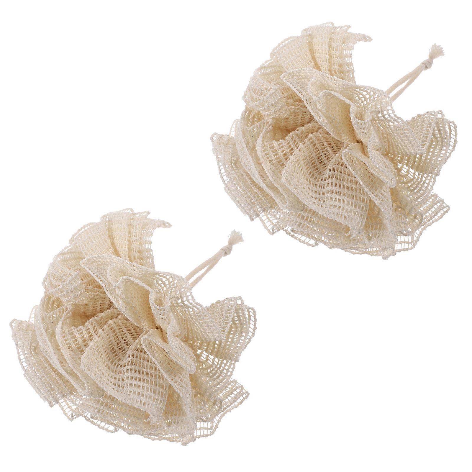 Shower Bubble Ball Bath Loofahs for Bathing Use 6Pcs Beige Collection