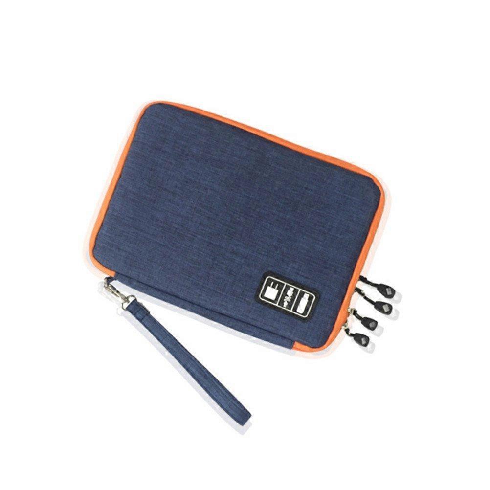 Travel Cable Organizer Case for Electronics Accessories, Compact Tangle Storage Bag, Blue