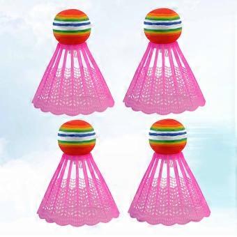 Shuttlecocks for School LED Nylon for Playing 8Pcs Pink Badminton Gear