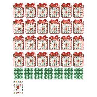 24 Players Christmas Bingo Cards with Xmas Design, Bingo Game Cards