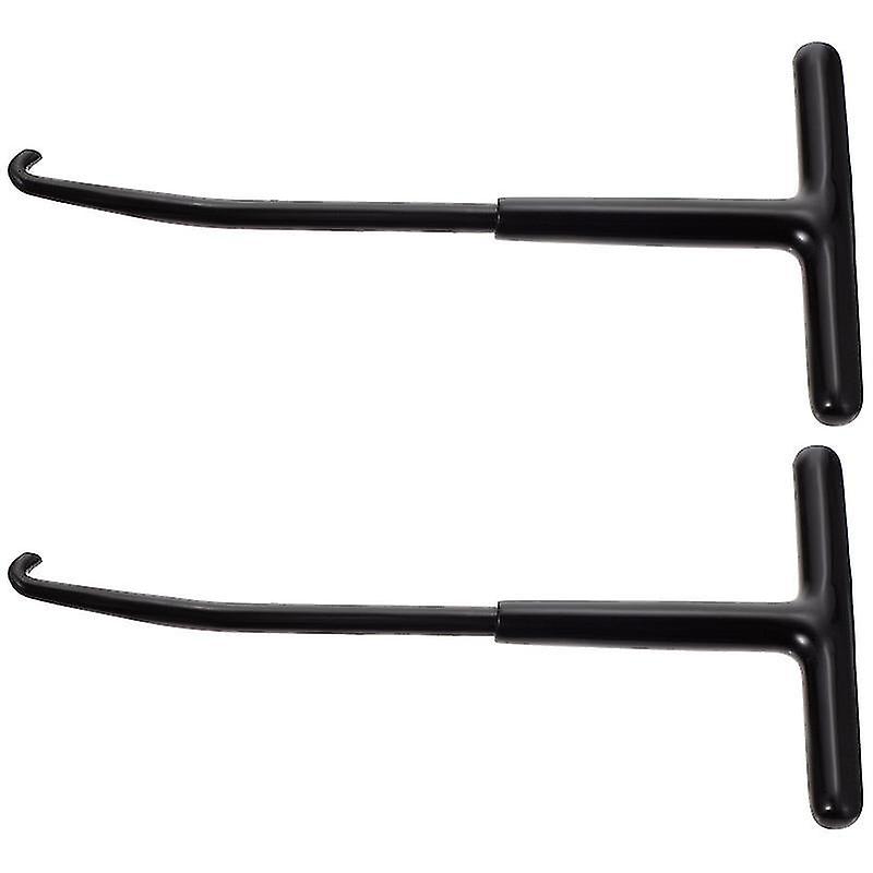 16X8.4cm Black Utility Hooks 2pcs Motorcycle Exhaust Pipe Spring Hook T-hook Hand Tool Practical Pul