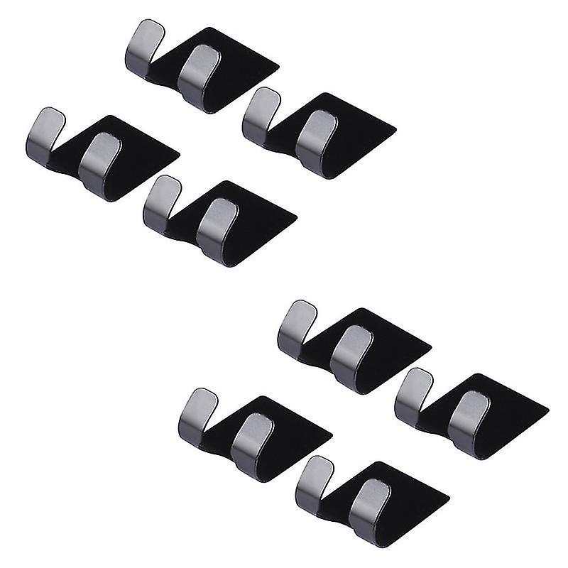 6.1X4.5cm Black 8pcs Robe Hooks 8pcs Durable Razor Hook Useful Shaver Hanger Practical Bathroom Hook