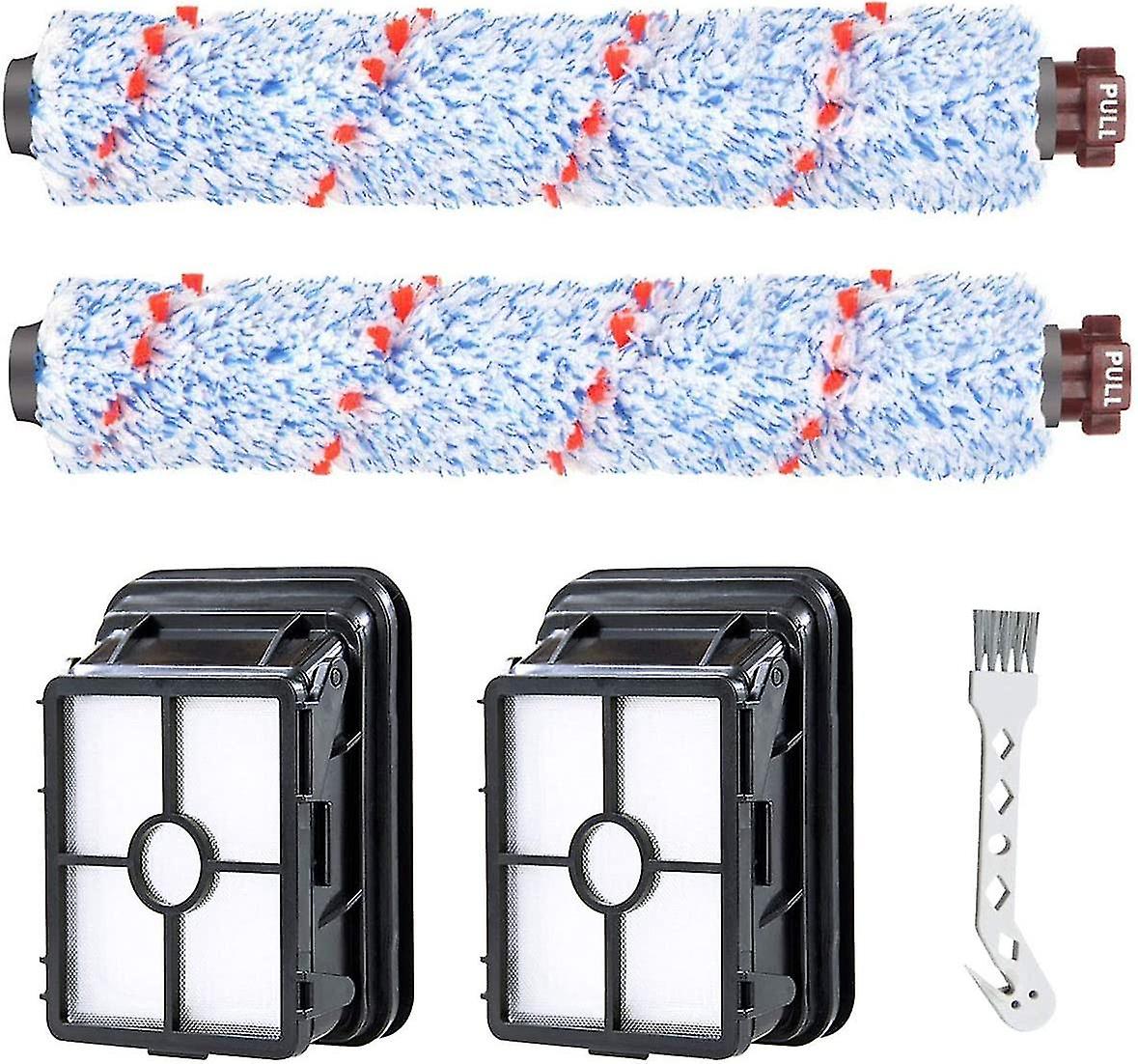 Accessories Replacement 2 Multi-surface Roll Brush + 2 Filters For Bissell Crosswave 17132 And 2225n Series