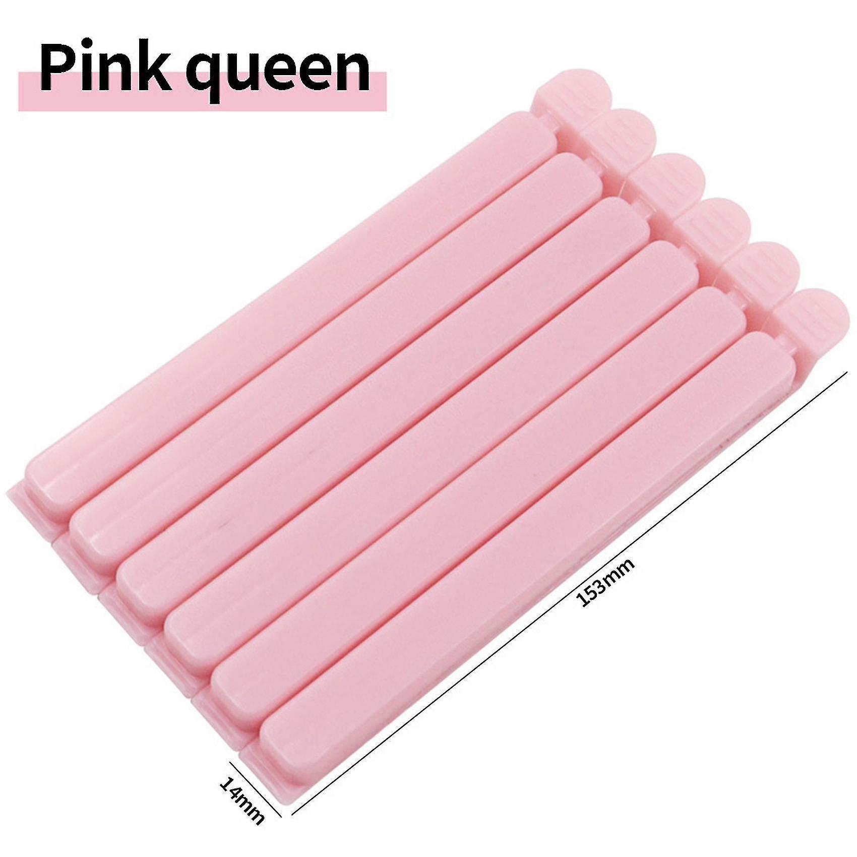 Six Snack Bag Sealing Clips Moisture-proof Pink