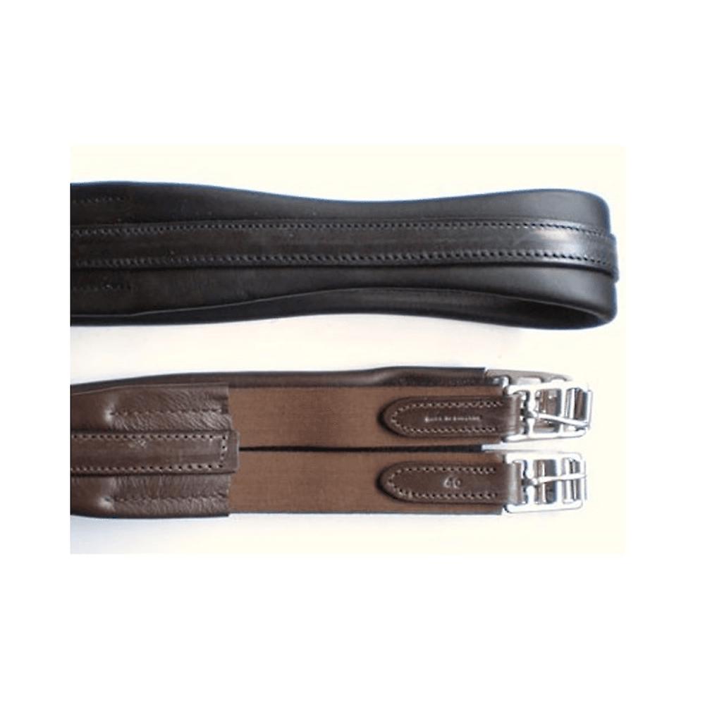 STS Sts English Leather Elasticated One End Atherstone Girth - Black Or Brown
