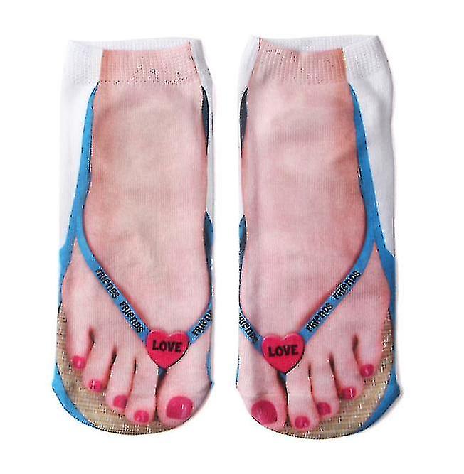 2 Pairs Flip Flop Pattern Socks