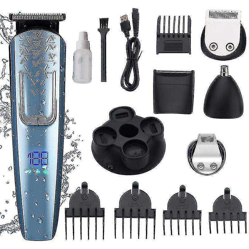 5-in-1 Men Electric Razor W/ Digital Display Rechargeable Wet/dryuse Washable