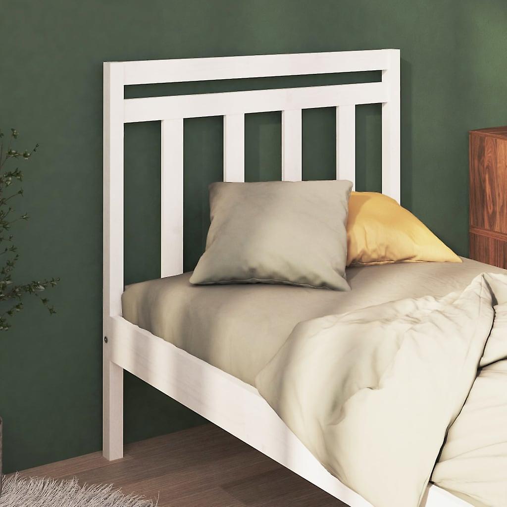 Headboard White 95x4x100 cm Solid Pine Wood